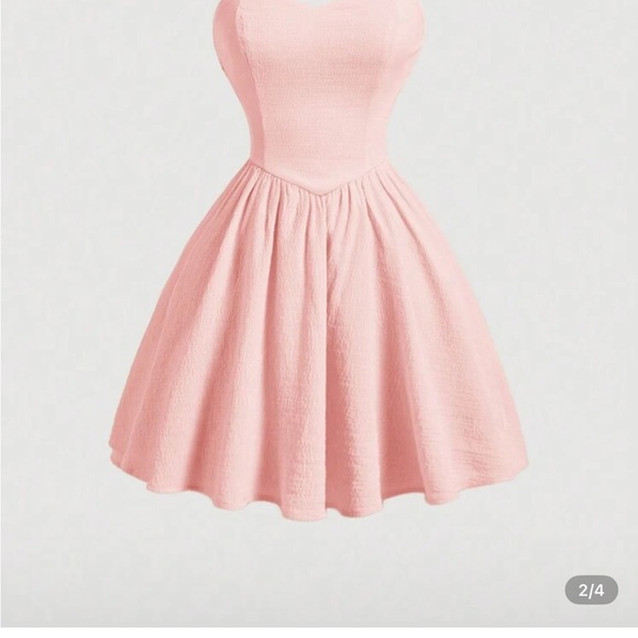 Shein Elegant Pink Sleeveless Dress - Picture 2 of 10